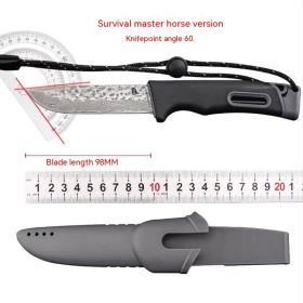 Survival Master Damascus Steel Tactics Straight Knife (Color: black)