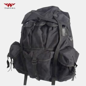 Tactical Iron Frame Backpack Outdoor Army Fan Field Weight Bearing Training Marching Backpack (Color: black)