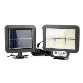 Split Solar Wall Light 120led Human Body Induction (Color: black)