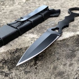 Outdoor Claw Survival Small Straight Knife High Hardness Defense (Color: black)