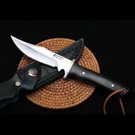 Mini Straight Knife Camping Hunting Fishing Knife Diving Knife Outdoor Knife Fixed Blade Handmade Knife Mens Gift EDC Tools (Color: black)