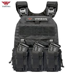MOLLE System Quick Dismantling Tactical Vest Outdoor Military Fan Training Suit (Color: black)