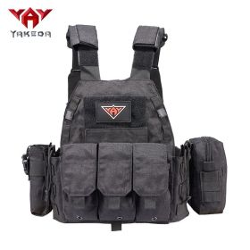 Tactical Multi-functional MOLLE Lightweight CS Outdoor Training Tactical Vest (Color: black)