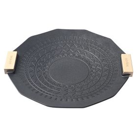 Outdoor Portable Non-stick Smoke-free Six-pointed Star Baking Tray (Color: black)