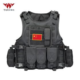 Amphibious Tactical Outdoor Camouflage Training Protective Vest (Color: black)