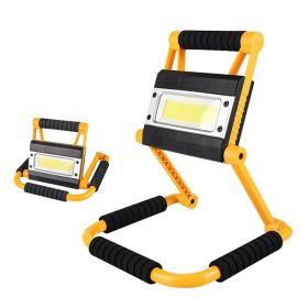 1Pack LED Working Light High Lumen Rechargeable Floodlight Portable Foldable Camping Light With 360Â¬âˆž Rotation Stand (Color: Yellow)