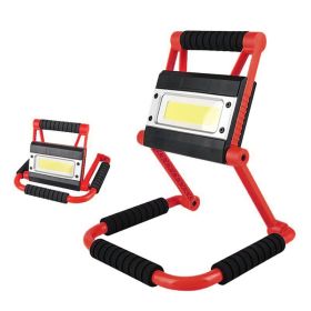 1Pack LED Working Light High Lumen Rechargeable Floodlight Portable Foldable Camping Light With 360Â¬âˆž Rotation Stand (Color: Red)